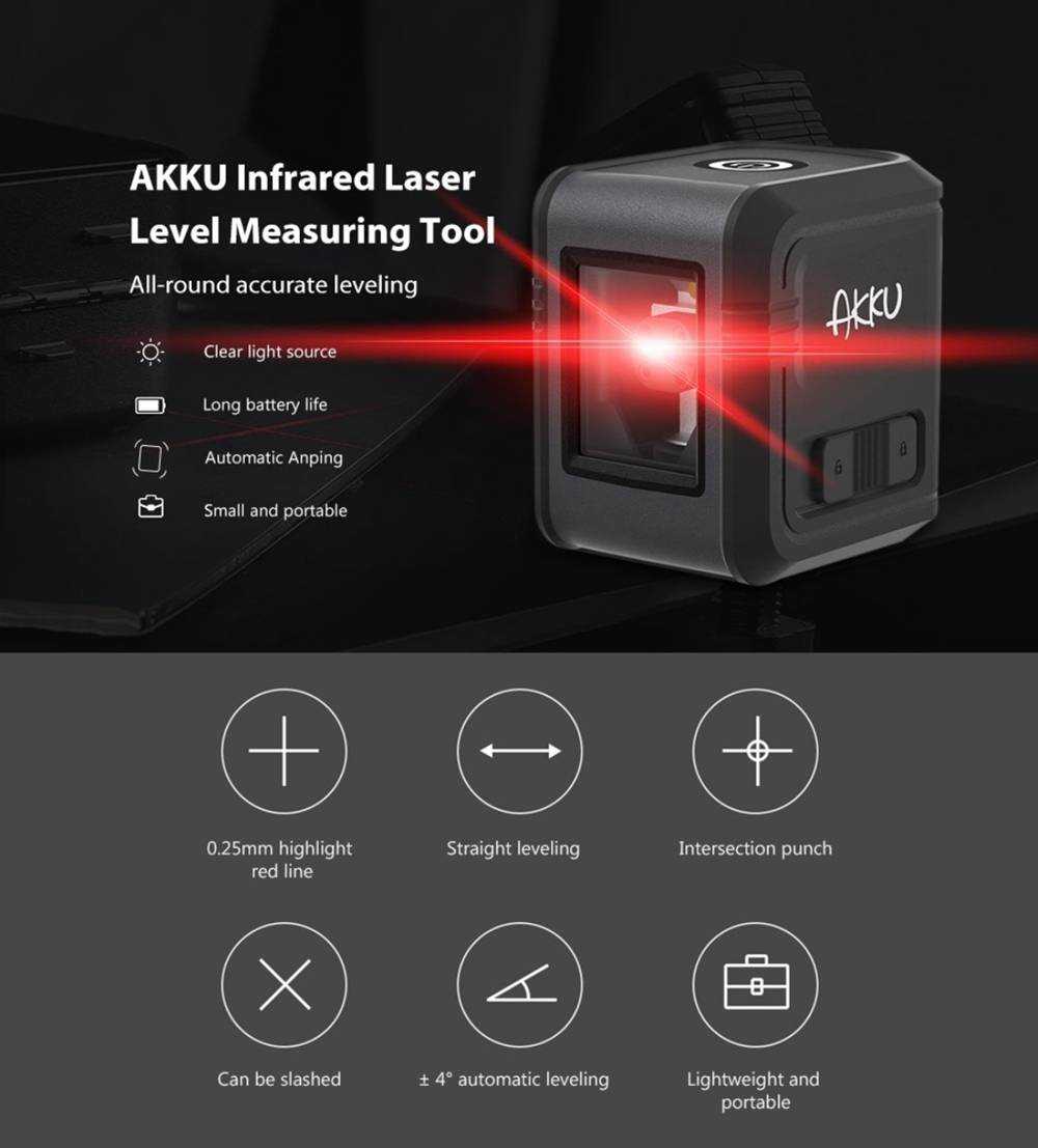 Компания Xiaomi выпустила новый лазерный уровень стоимость которой составляет всего 29 долларов Речь идет о модели под названием AKKU Infrared Laser Level и это
